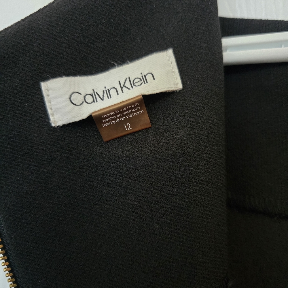 Calvin Klein | 12 | Sleeveless Black Dress with Gold Zipper - Picture 7 of 10